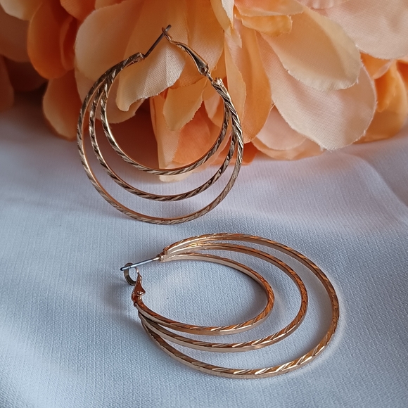 Golden Spiral Hoop Earrings - Picture 1 of 15